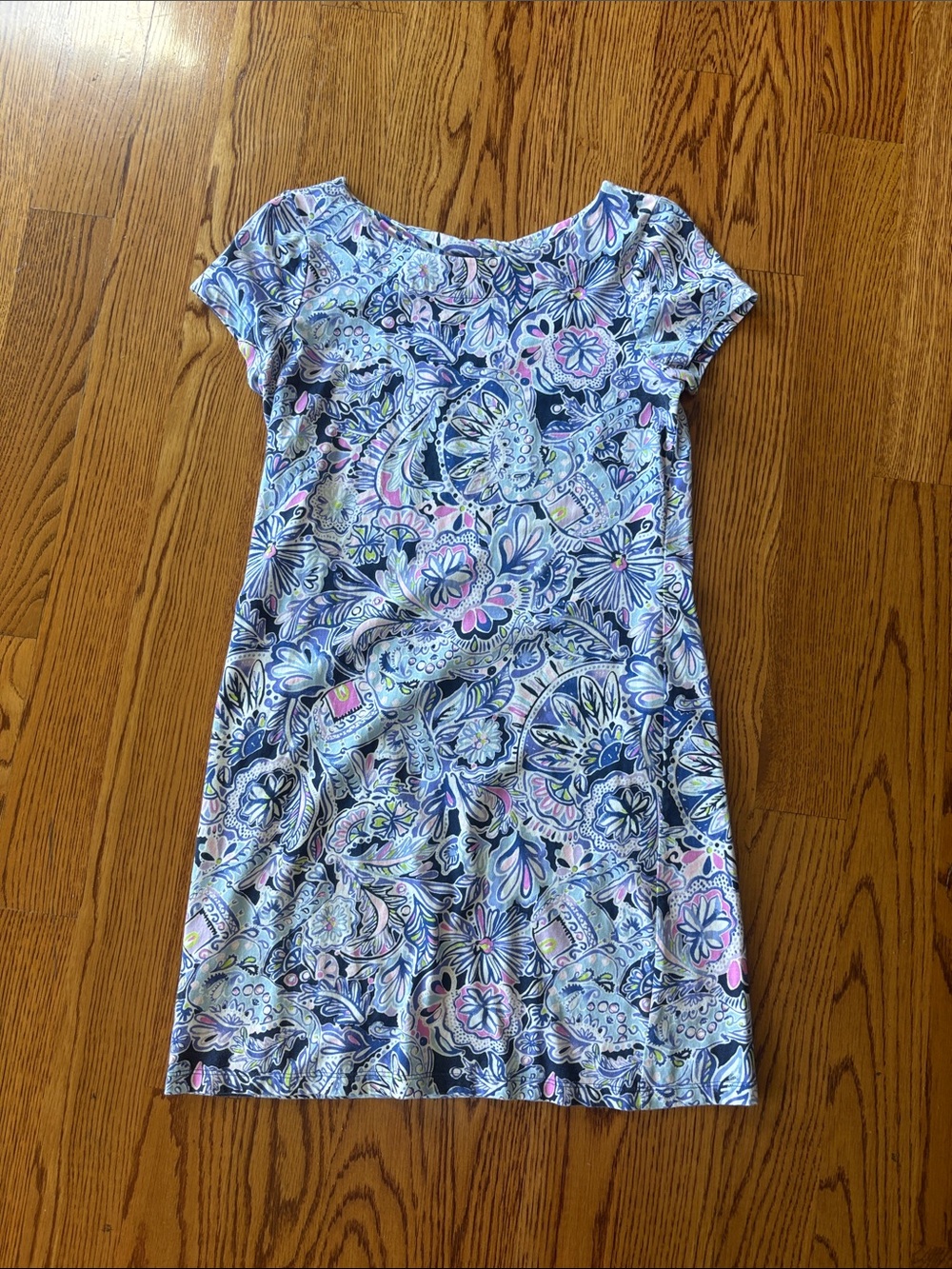 Lilly Pulitzer dress cap sleeve 100% cotton knot size small S